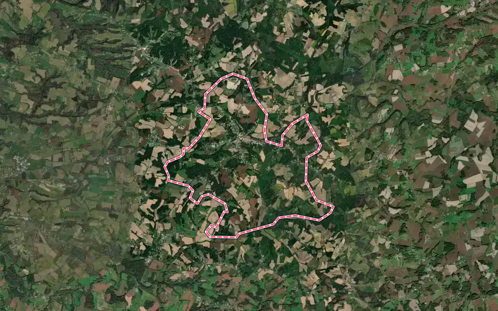 Vue satellite de Montfort-en-Chalosse avec ses contours administratifs