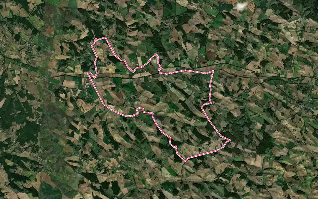 Vue satellite de Montgaillard avec ses contours administratifs