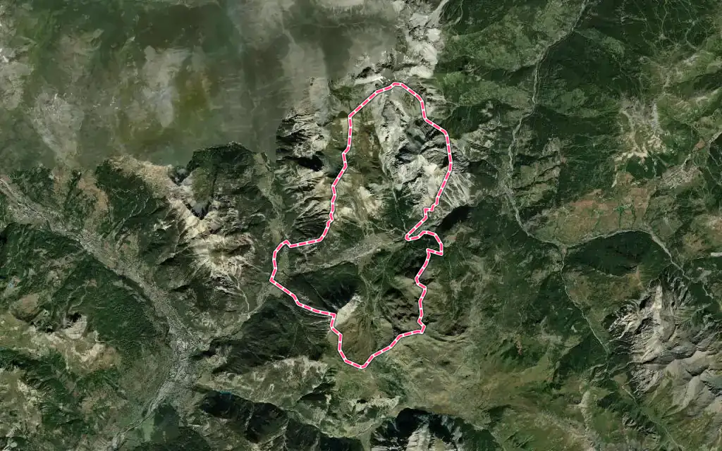 Vue satellite de Montgenèvre avec ses contours administratifs
