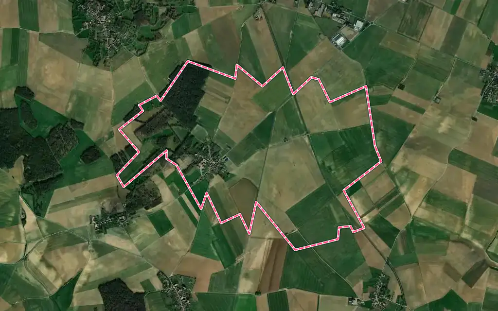 Vue satellite de Montgérain avec ses contours administratifs