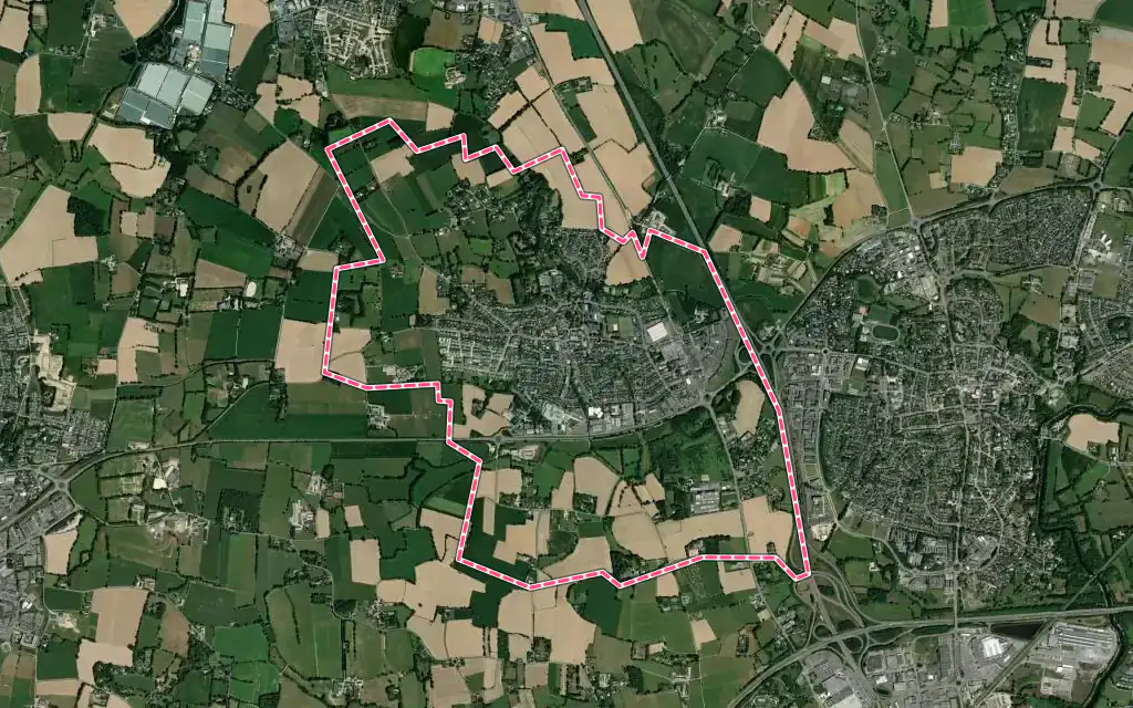Vue satellite de Montgermont avec ses contours administratifs