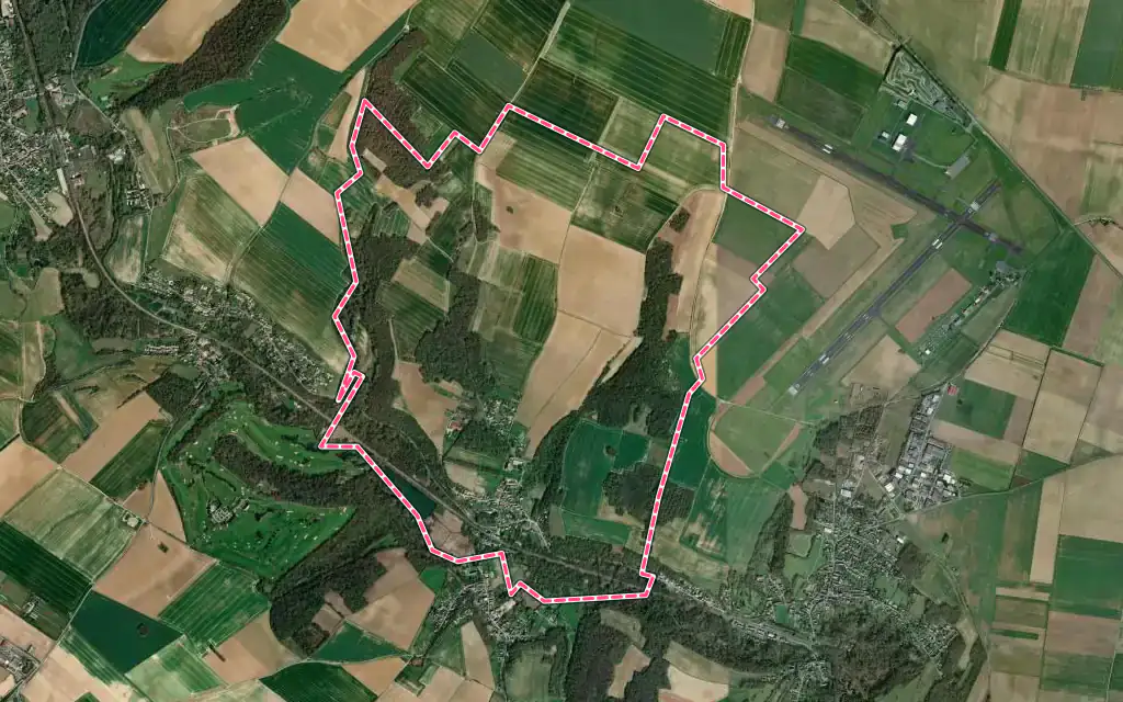 Vue satellite de Montgeroult avec ses contours administratifs