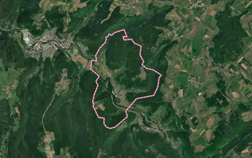 Vue satellite de Montgesoye avec ses contours administratifs