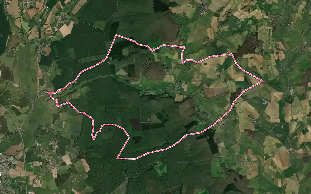 Vue satellite de Montigny-aux-Amognes avec ses contours administratifs