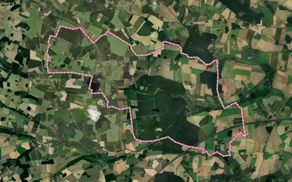 Vue satellite de Montigny-le-Chartif avec ses contours administratifs