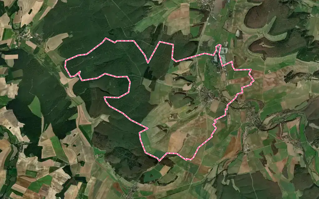 Vue satellite de Montigny-sur-Aube avec ses contours administratifs