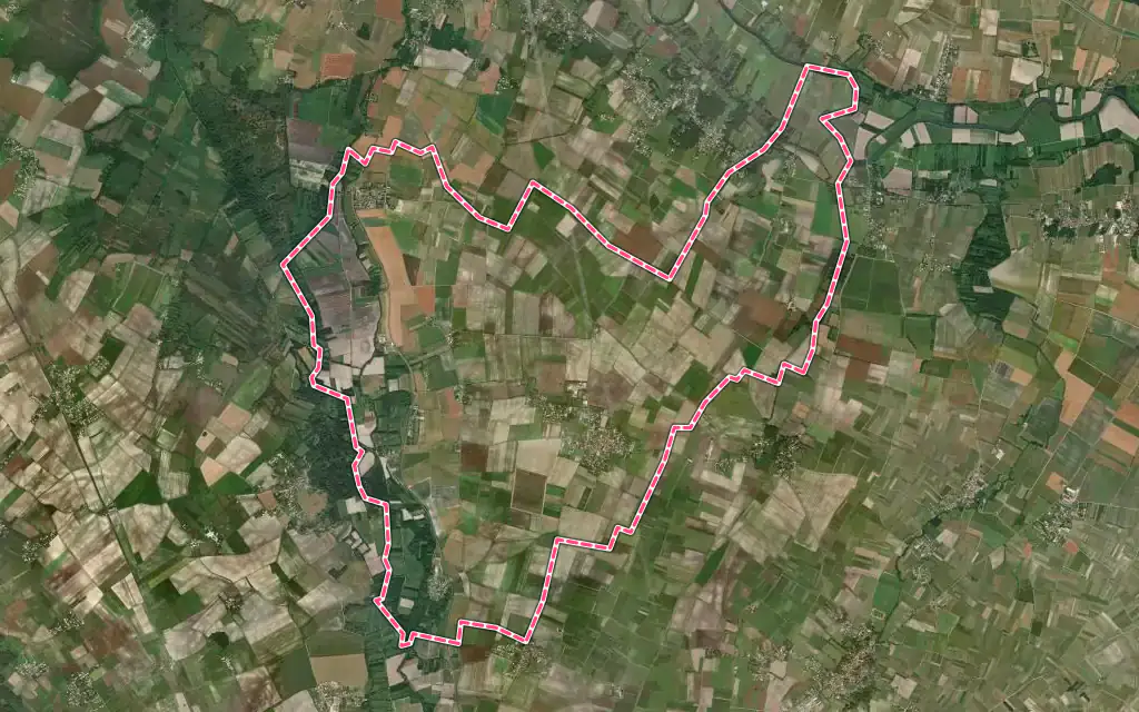 Vue satellite de Montils avec ses contours administratifs