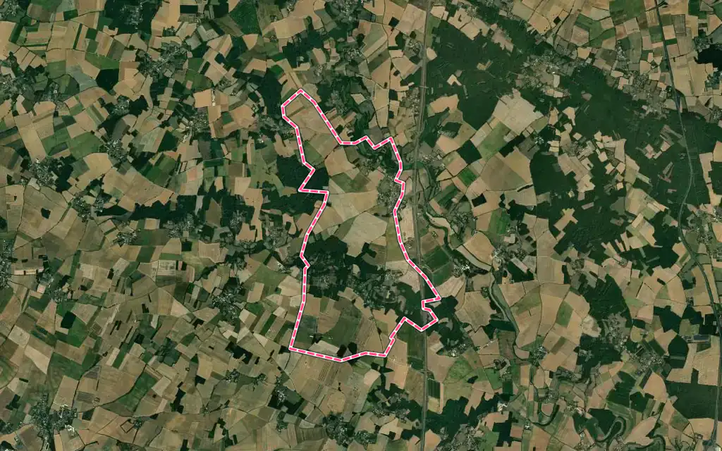 Vue satellite de Montjean avec ses contours administratifs