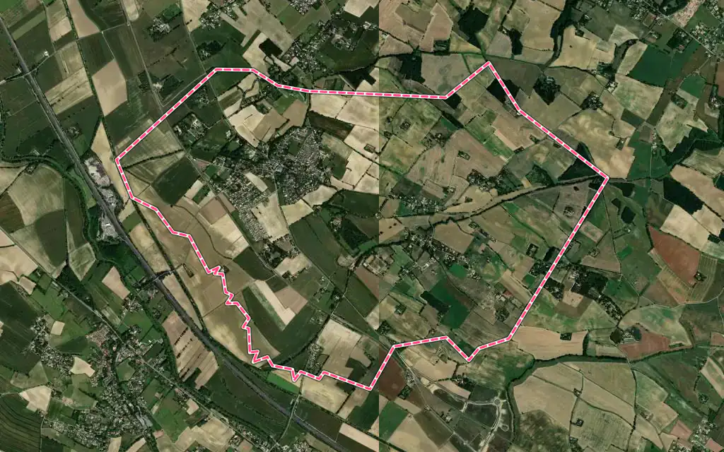 Vue satellite de Montlaur avec ses contours administratifs