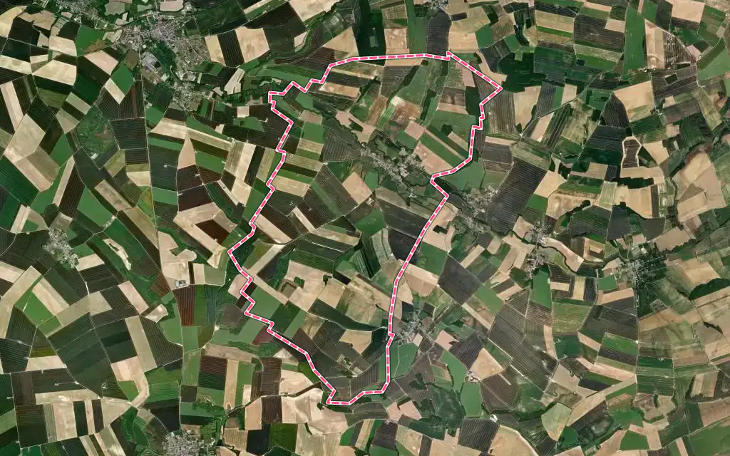 Vue satellite de Montloué avec ses contours administratifs