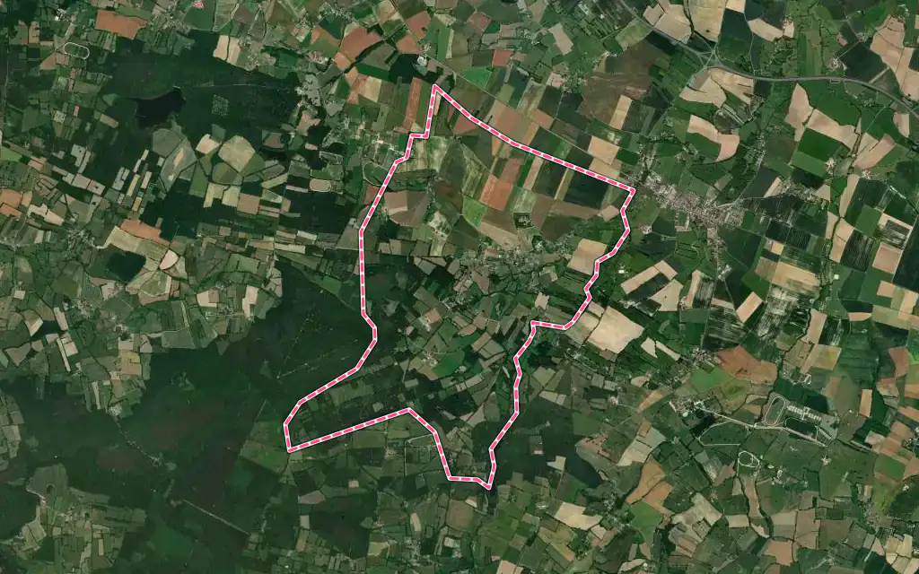 Vue satellite de Montmerrei avec ses contours administratifs
