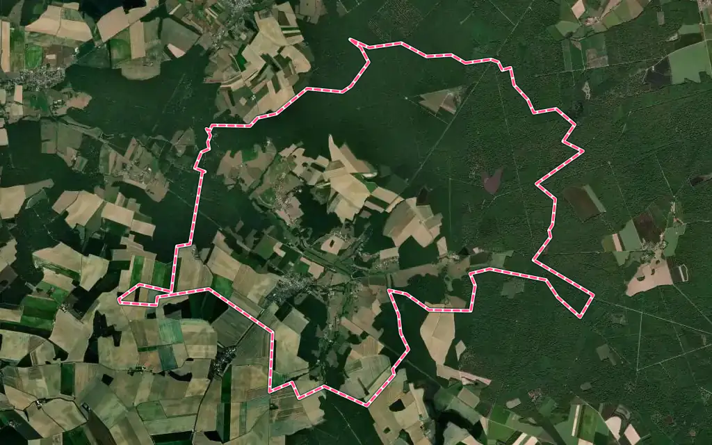 Vue satellite de Montmort-Lucy avec ses contours administratifs