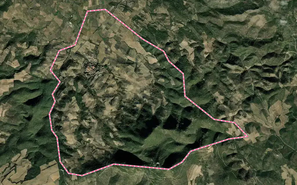 Vue satellite de Montner avec ses contours administratifs