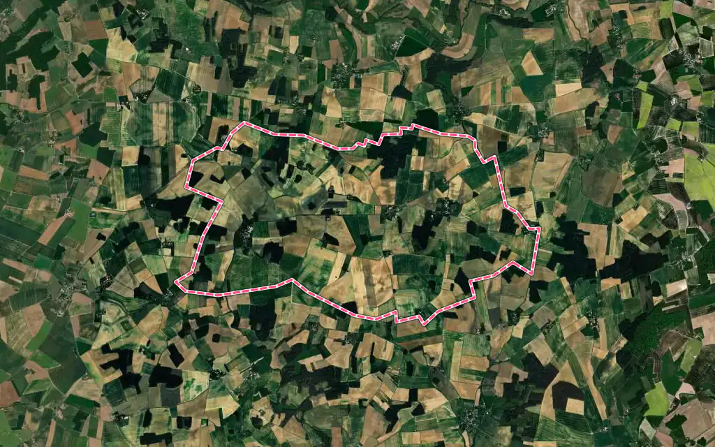 Vue satellite de Montolivet avec ses contours administratifs