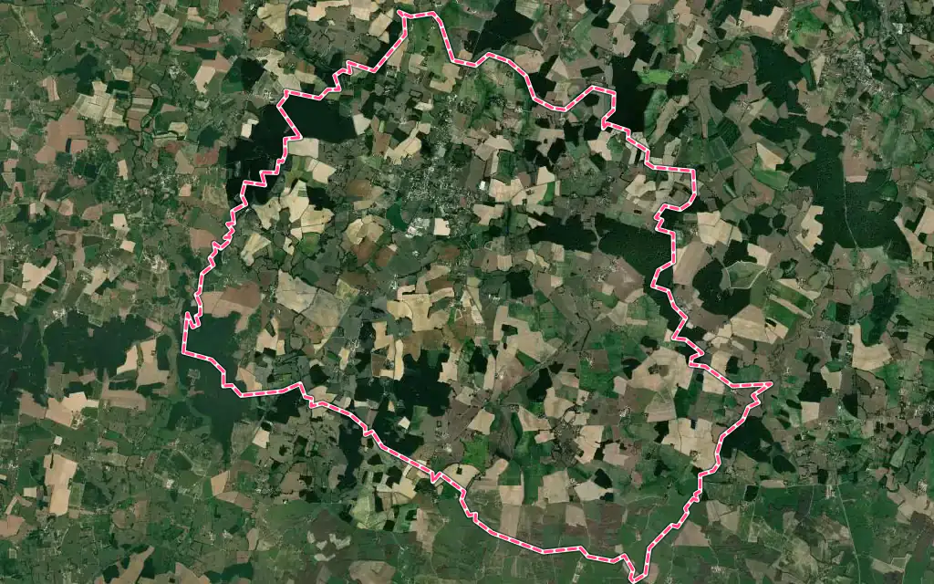 Vue satellite de Montpont-en-Bresse avec ses contours administratifs
