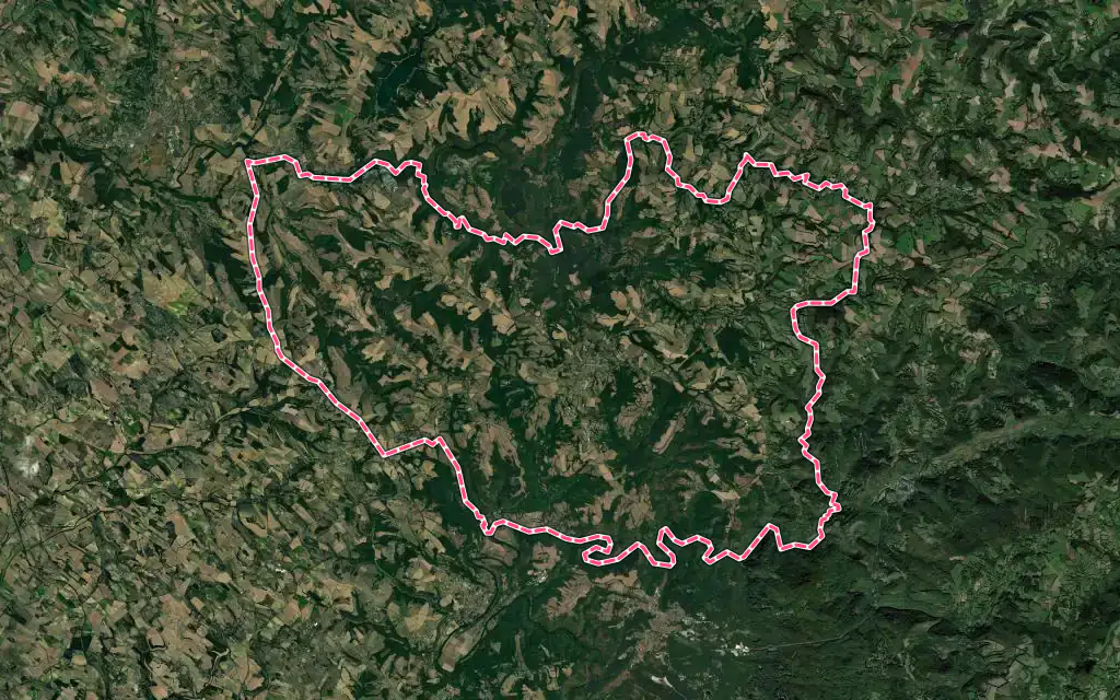Vue satellite de Montredon-Labessonnié avec ses contours administratifs