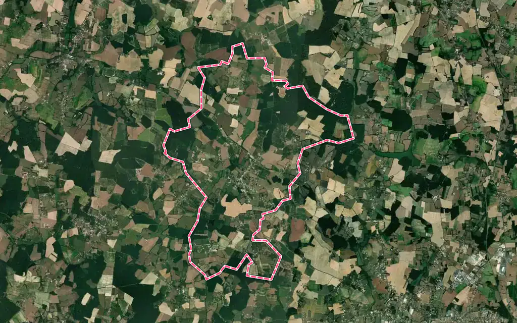 Vue satellite de Montret avec ses contours administratifs