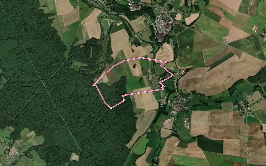 Vue satellite de Montreuil-sur-Blaise avec ses contours administratifs