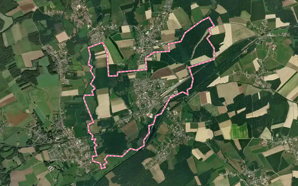 Vue satellite de Montreux-Vieux avec ses contours administratifs