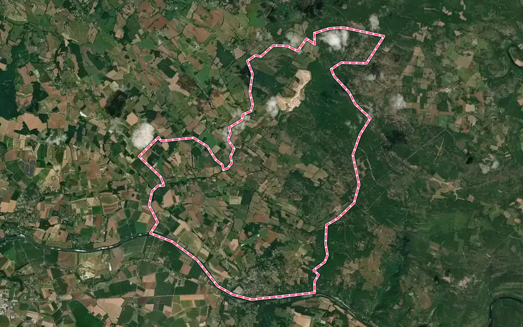 Vue satellite de Montricoux avec ses contours administratifs