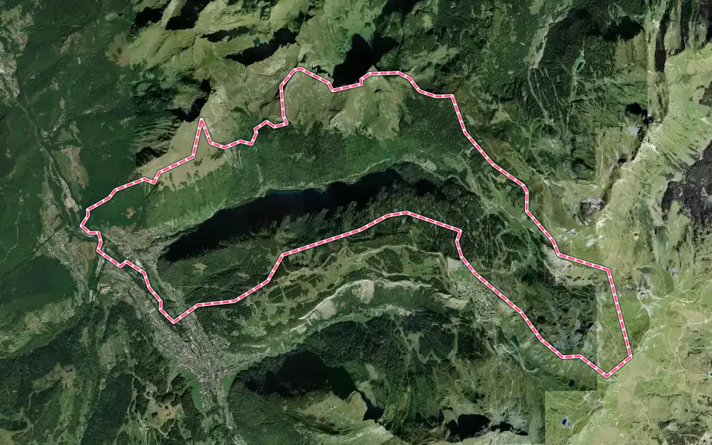 Vue satellite de Montriond avec ses contours administratifs