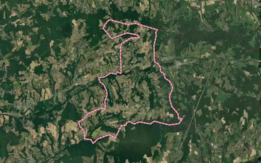 Vue satellite de Montseveroux avec ses contours administratifs