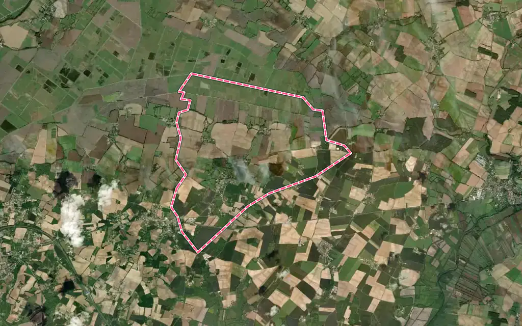 Vue satellite de Moragne avec ses contours administratifs