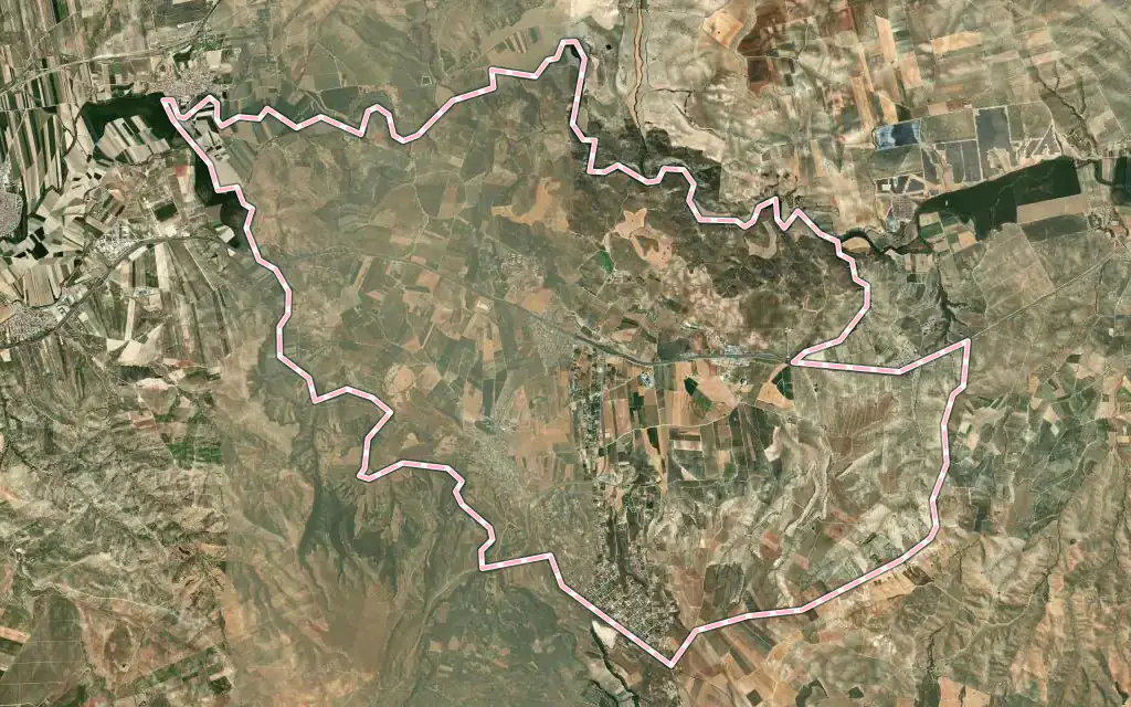 Vista satélite de Moraleda de Zafayona con su contorno administrativo
