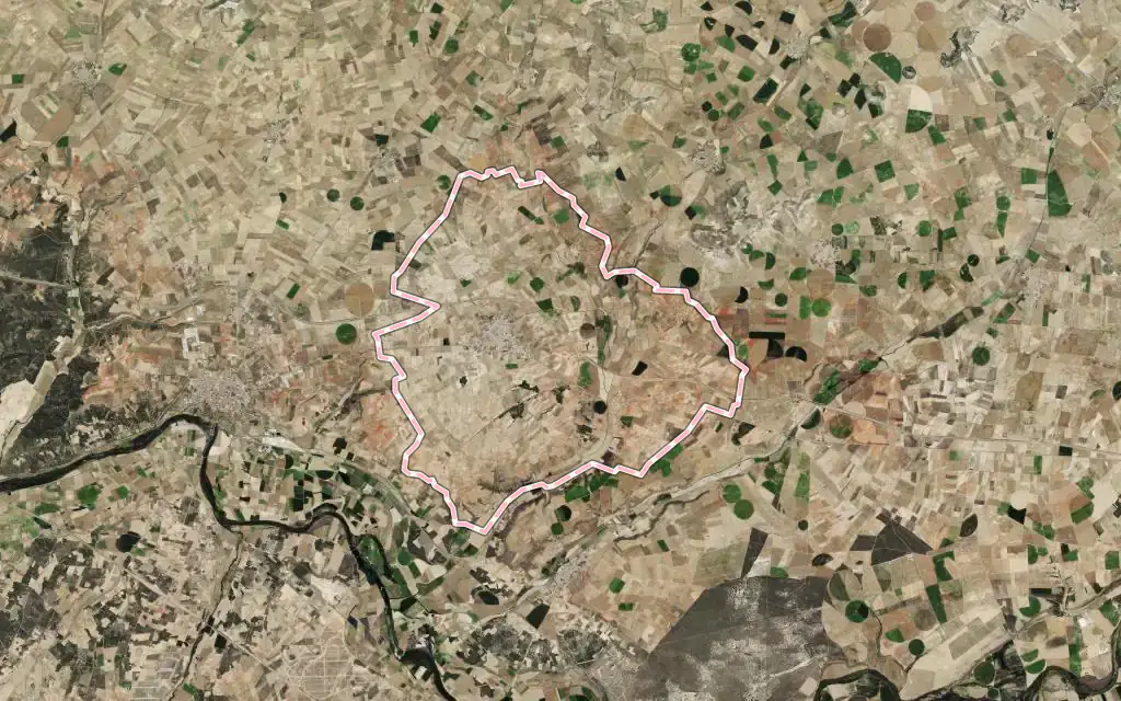 Vista satélite de Morales de Toro con su contorno administrativo
