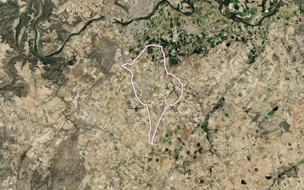 Vista satélite de Morales del Vino con su contorno administrativo