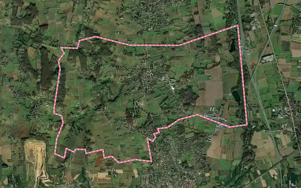 Vue satellite de Morancé avec ses contours administratifs
