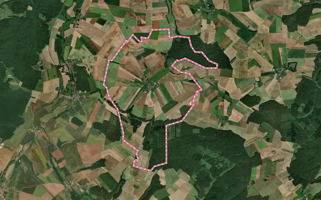 Vue satellite de Morancourt avec ses contours administratifs