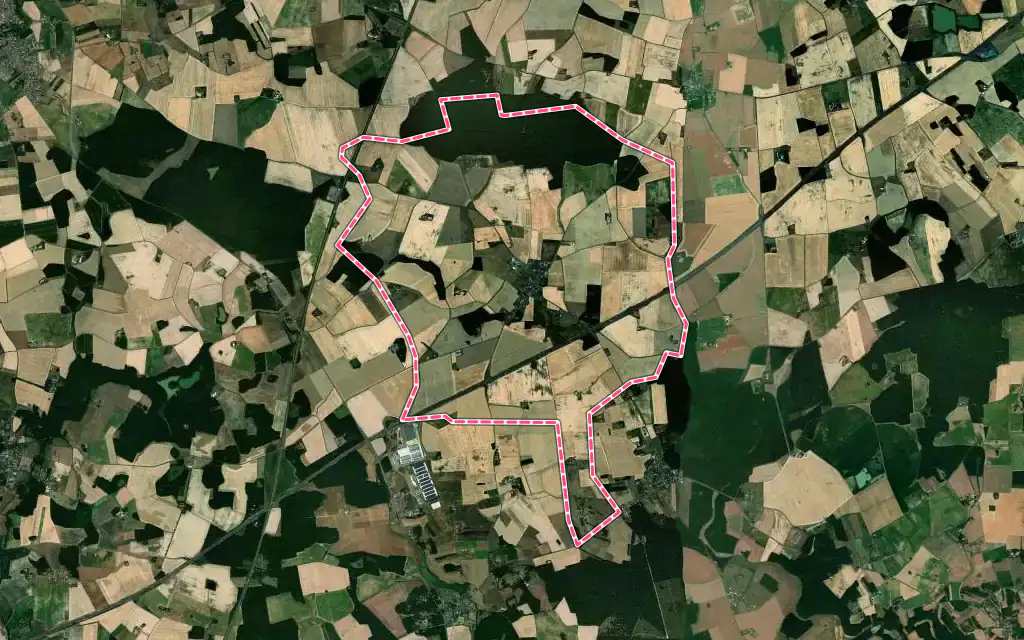 Vue satellite de Morand avec ses contours administratifs