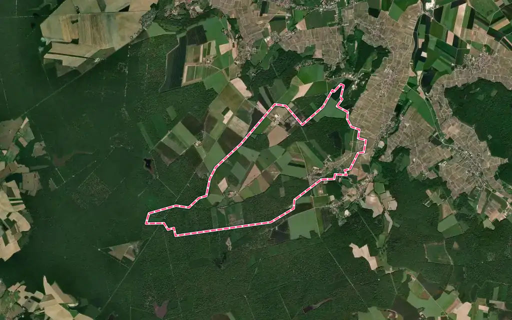 Vue satellite de Morangis avec ses contours administratifs