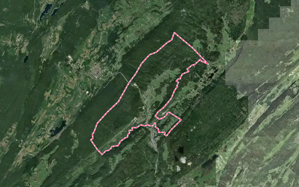 Vue satellite de Morbier avec ses contours administratifs