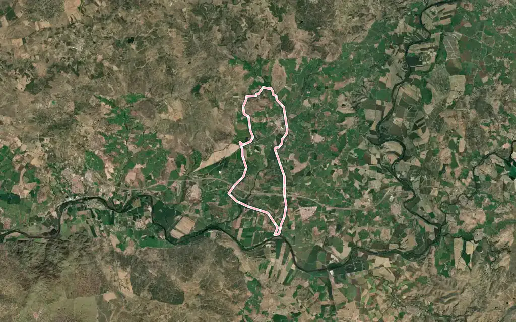 Vista satélite de Morcillo con su contorno administrativo