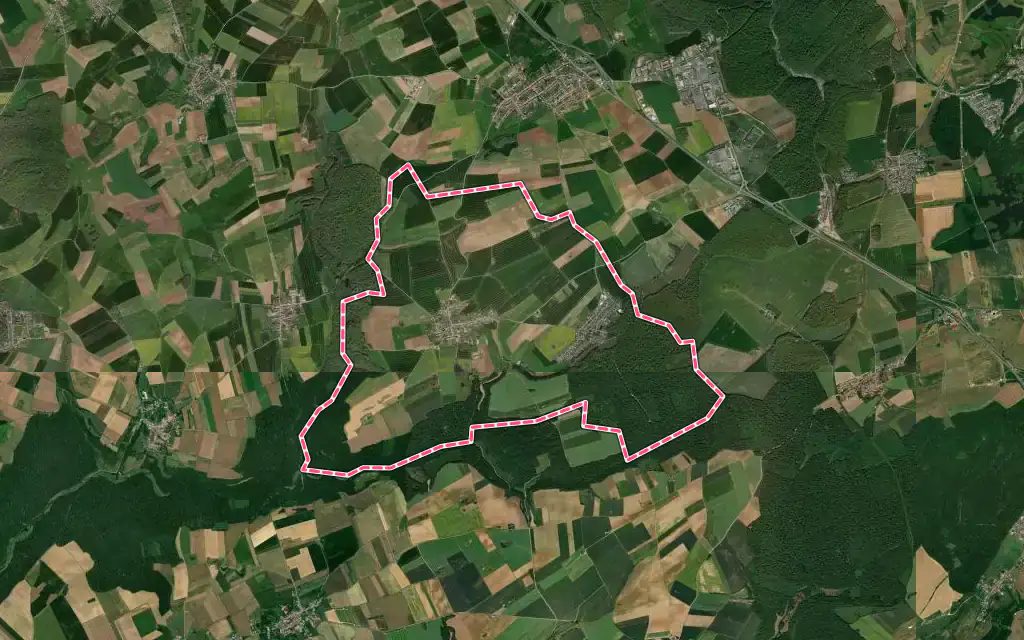 Vue satellite de Morfontaine avec ses contours administratifs