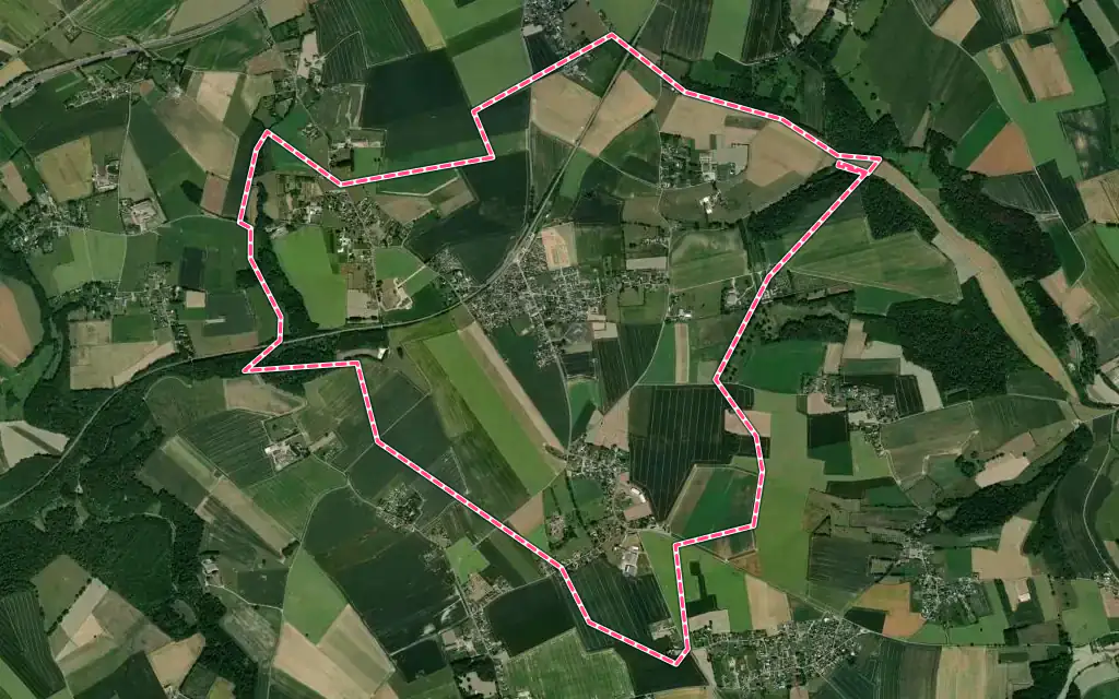 Vue satellite de Morgny-la-Pommeraye avec ses contours administratifs