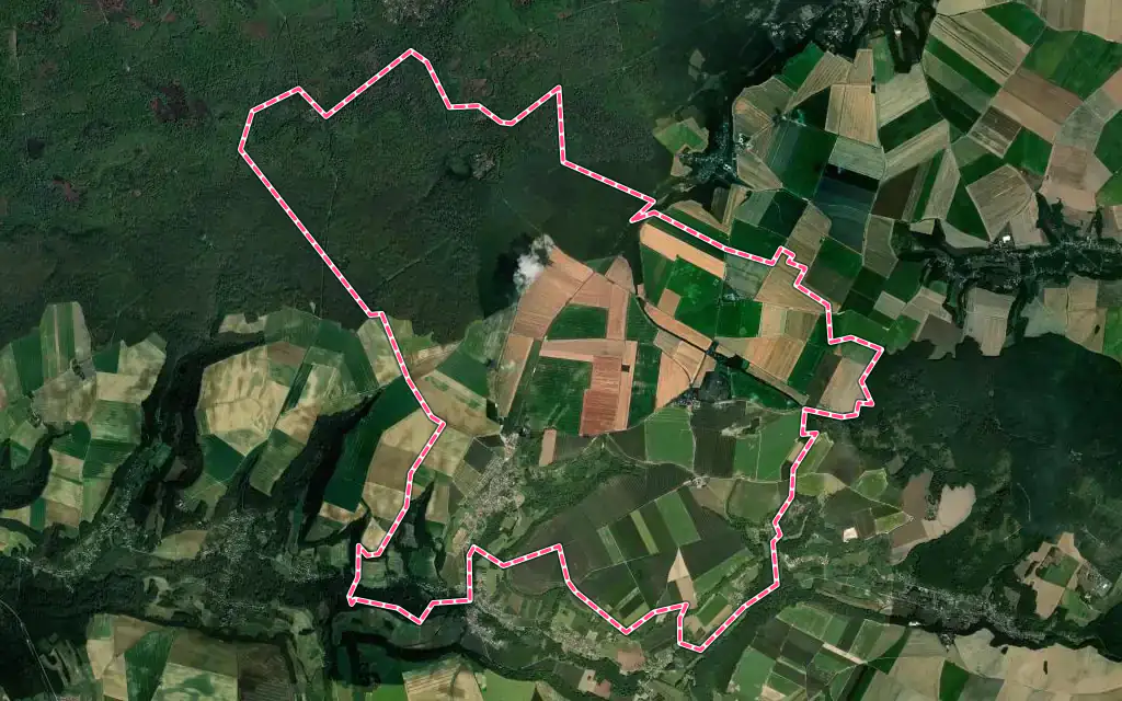 Vue satellite de Morienval avec ses contours administratifs