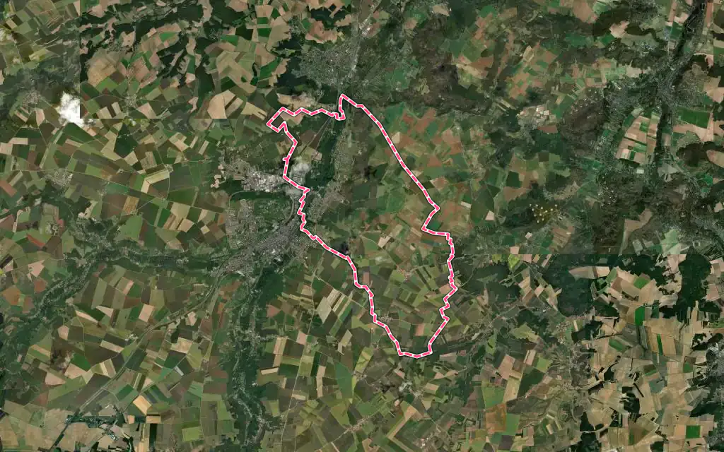 Vue satellite de Morigny-Champigny avec ses contours administratifs