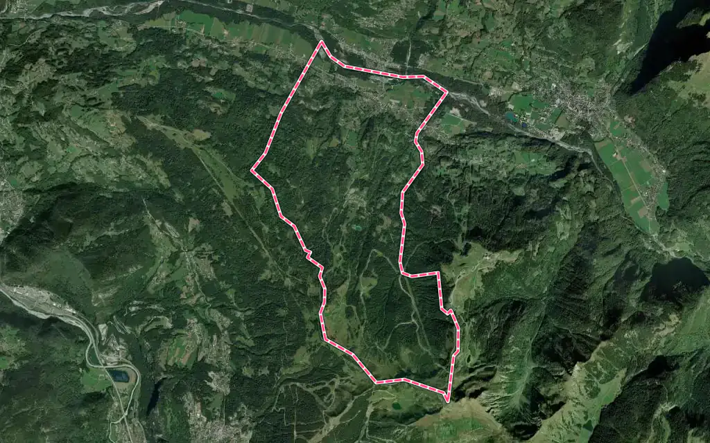 Vue satellite de Morillon avec ses contours administratifs