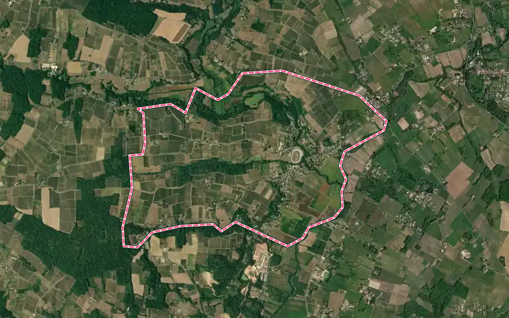 Vue satellite de Morizès avec ses contours administratifs