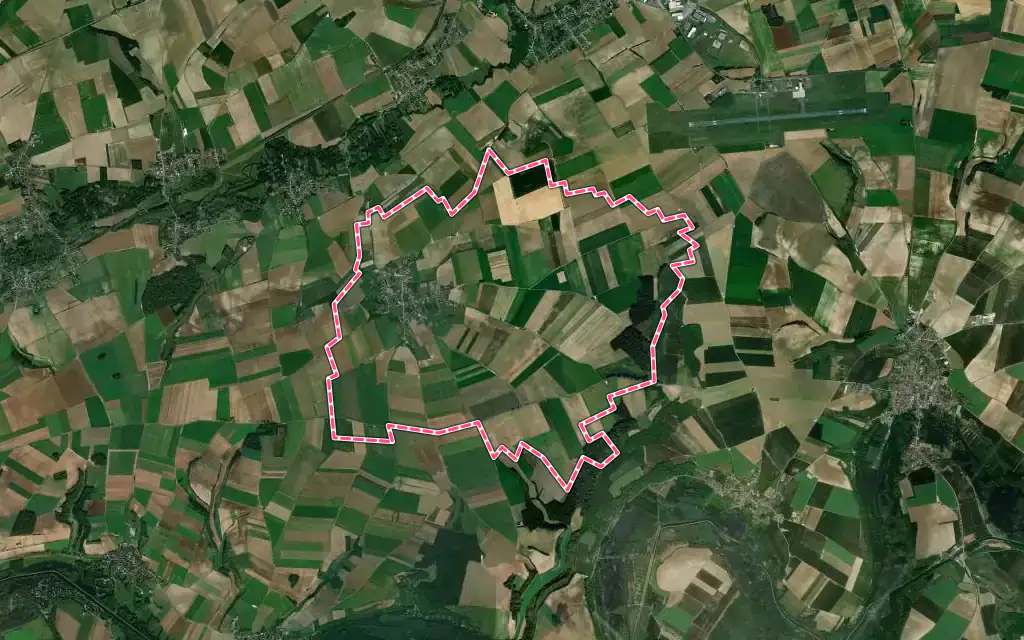 Vue satellite de Morlancourt avec ses contours administratifs