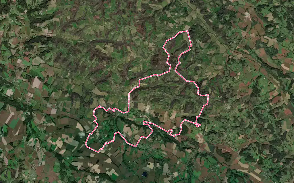 Vue satellite de Morlanne avec ses contours administratifs