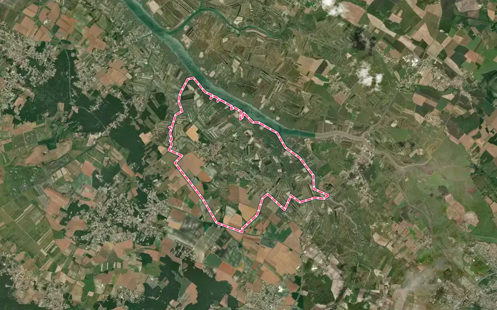 Vue satellite de Mornac-sur-Seudre avec ses contours administratifs