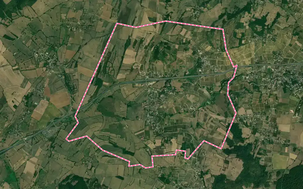 Vue satellite de Moroges avec ses contours administratifs