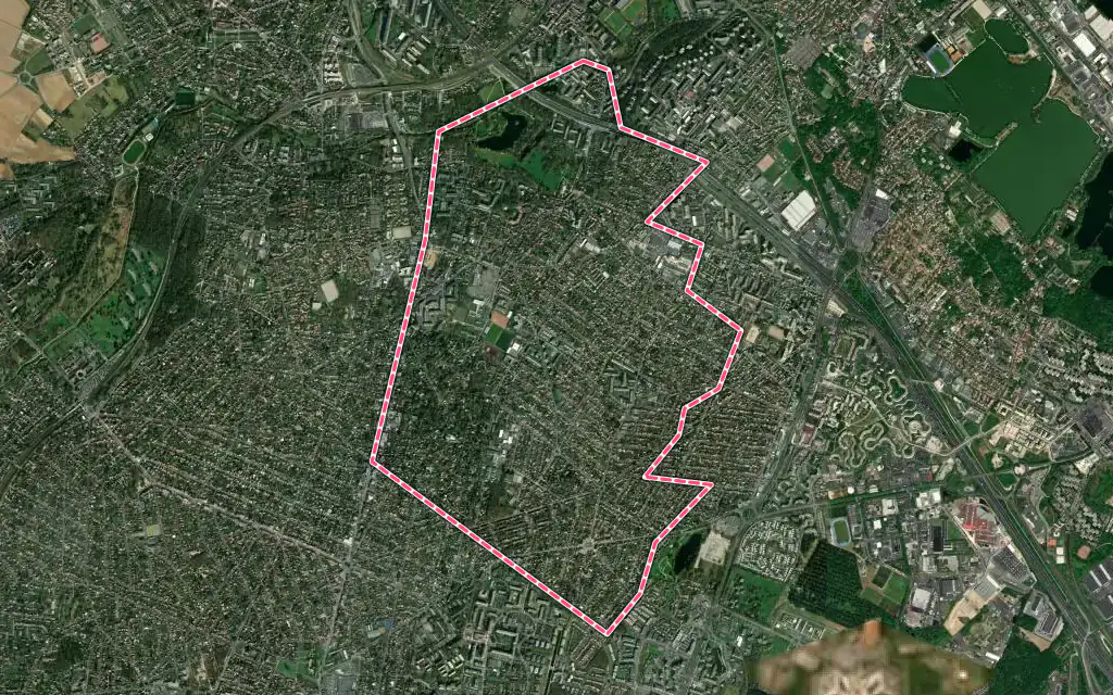 Vue satellite de Morsang-sur-Orge avec ses contours administratifs