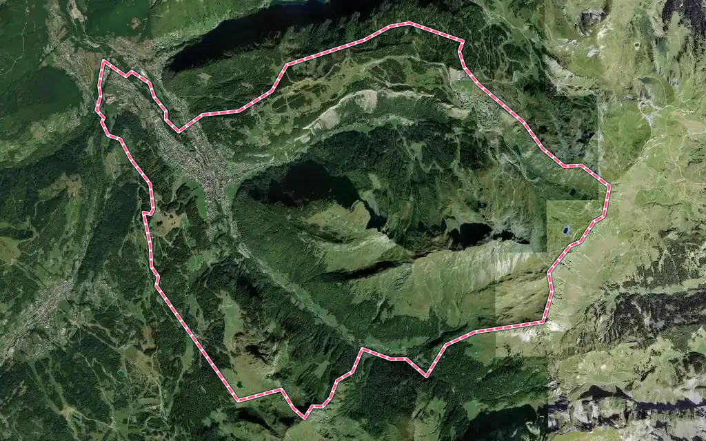 Vue satellite de Morzine avec ses contours administratifs