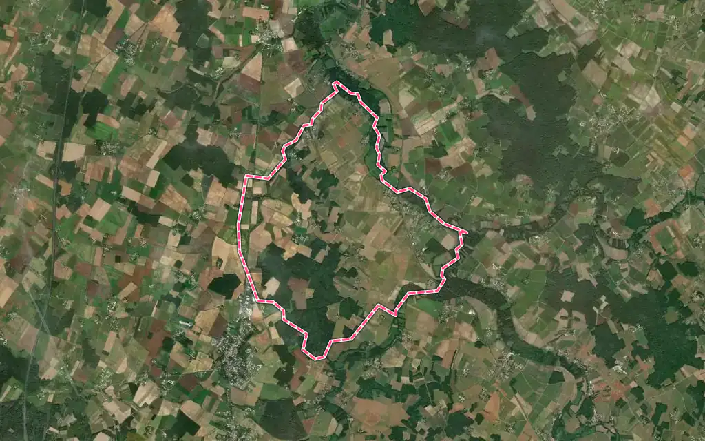 Vue satellite de Mosnac avec ses contours administratifs