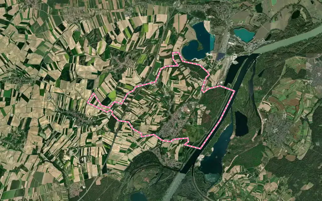 Vue satellite de Mothern avec ses contours administratifs